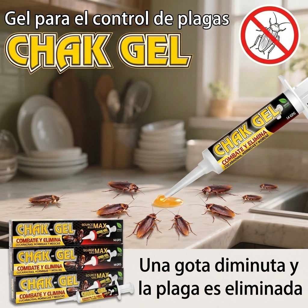 CHAK-GEL™ |Gel Exterminador Ultra Preciso | Elimina Cientos con una Gota