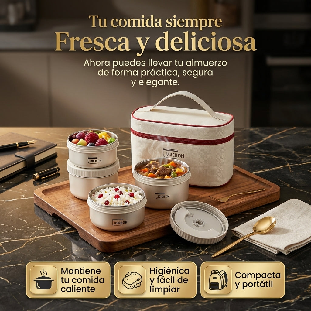 Lunch Box™ | Nueva Lonchera Térmica | Evita el desorden en la oficina y comer frío