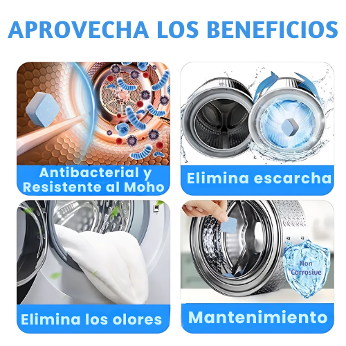 WashClean x12|Pastillas limpiadoras para lavadora + Elimina el mal olor y bacterias desde la raíz – Oferta 2x1 HOY