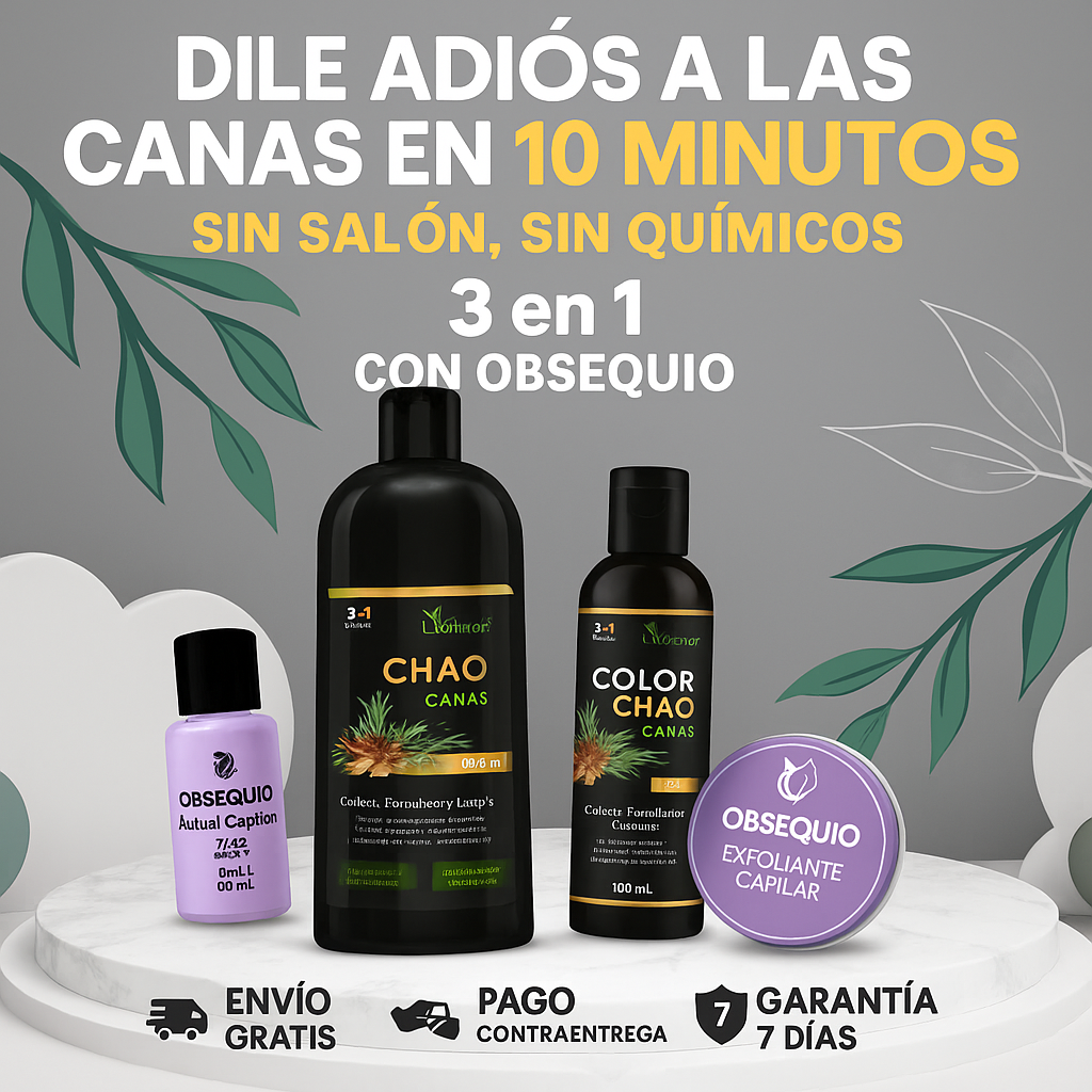 🌿Kit CubreCanas Orgánico 3 en 1| Cubrir Canas, Hidratar y Fortalecer ¡Envío Gratis + OBSEQUIO! Renueva tu look en minutos