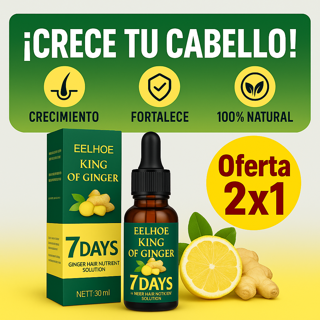 💥Tónico Capilar KingGinger| Nutre, fortalece y estimula el crecimiento capilar – Resultados en solo 1 semana + Envío gratis