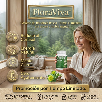 FloraViva™ | Extracto de Rhodiola Rosea | Rinde al máximo sin estrés y sin niebla mental