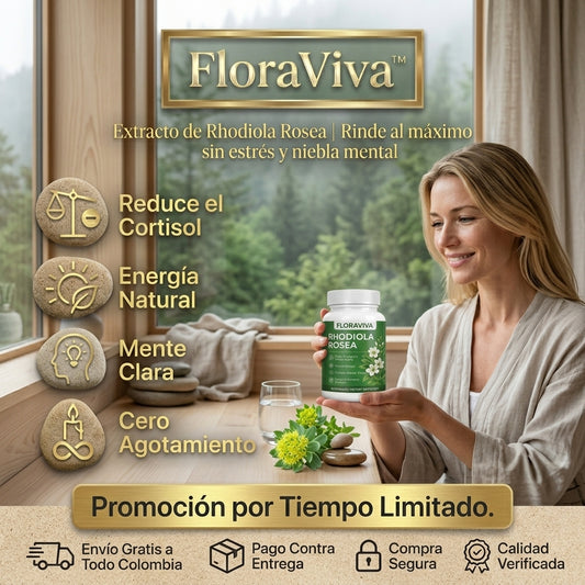 FloraViva™ | Extracto de Rhodiola Rosea | Rinde al máximo sin estrés y sin niebla mental