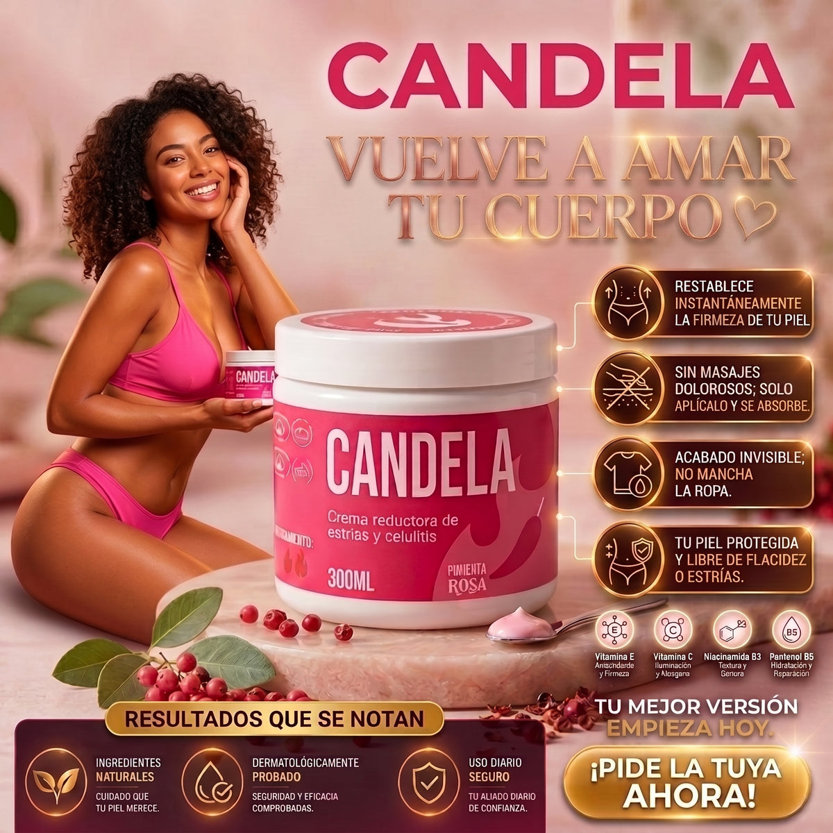 Candela™ | Crema de Reconstrucción Dérmica | Borra Estrías por Cambios de Peso.