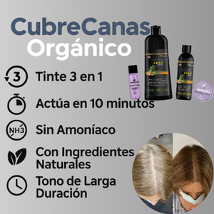 🌿Kit CubreCanas Orgánico 3 en 1| Cubrir Canas, Hidratar y Fortalecer ¡Envío Gratis + OBSEQUIO! Renueva tu look en minutos