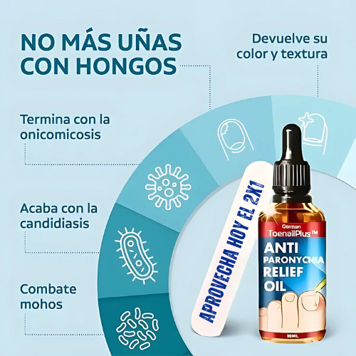 Pack 2x1 ReliefOil® | Aceite Natural para  para Cutículas Infectadas y Uñas Dañadas - Fortalece Uñas + Hidrata Cutículas + ENVÍO GRATIS