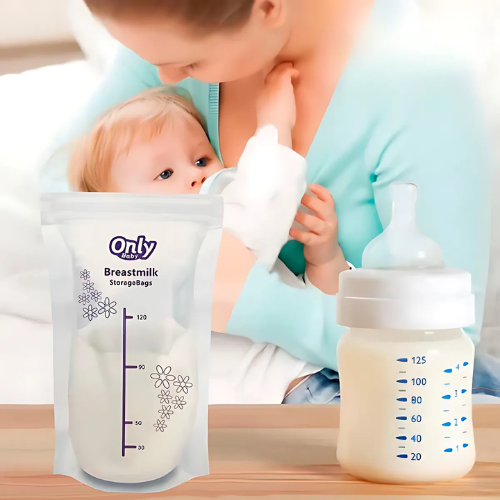 Pack OnlyBaby® 30 und | Bolsas estériles para leche materna – Cierre doble antifugas + sin químicos – ¡Llévalas 2x1 hoy!