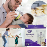 Pack OnlyBaby® 30 und | Bolsas estériles para leche materna – Cierre doble antifugas + sin químicos – ¡Llévalas 2x1 hoy!
