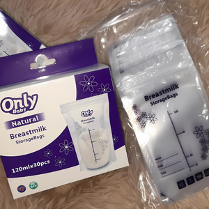 Pack OnlyBaby® 30 und | Bolsas estériles para leche materna – Cierre doble antifugas + sin químicos – ¡Llévalas 2x1 hoy!