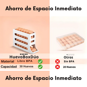 HuevoBoxDúo| Dispensador higiénico y compacto – Pack 2x1 -Evita roturas + Más Limpieza