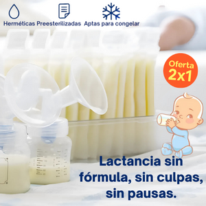 Pack OnlyBaby® 30 und | Bolsas estériles para leche materna – Cierre doble antifugas + sin químicos – ¡Llévalas 2x1 hoy!
