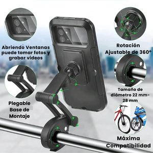 SafeView 360| Soporte giratorio para moto y bici + Uso táctil incluso con lluvia Solo HOY 2x1 +Envío Gratis