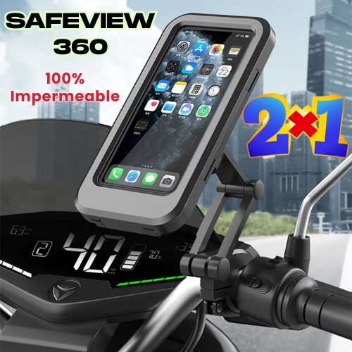 SafeView 360| Soporte giratorio para moto y bici + Uso táctil incluso con lluvia Solo HOY 2x1 +Envío Gratis