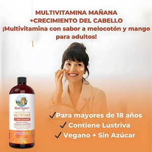 MaryRuths| Multivitamínico de alta absorción – Stop caída del cabello + Energía natural y piel sana