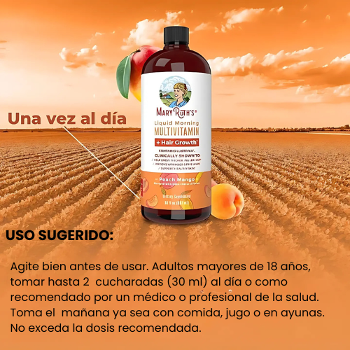 MaryRuths| Multivitamínico de alta absorción – Stop caída del cabello + Energía natural y piel sana