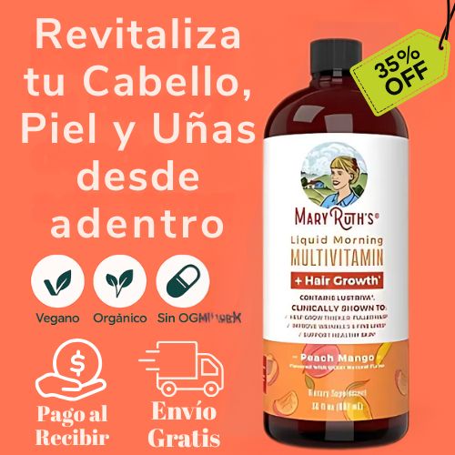 MaryRuths| Multivitamínico de alta absorción – Stop caída del cabello + Energía natural y piel sana